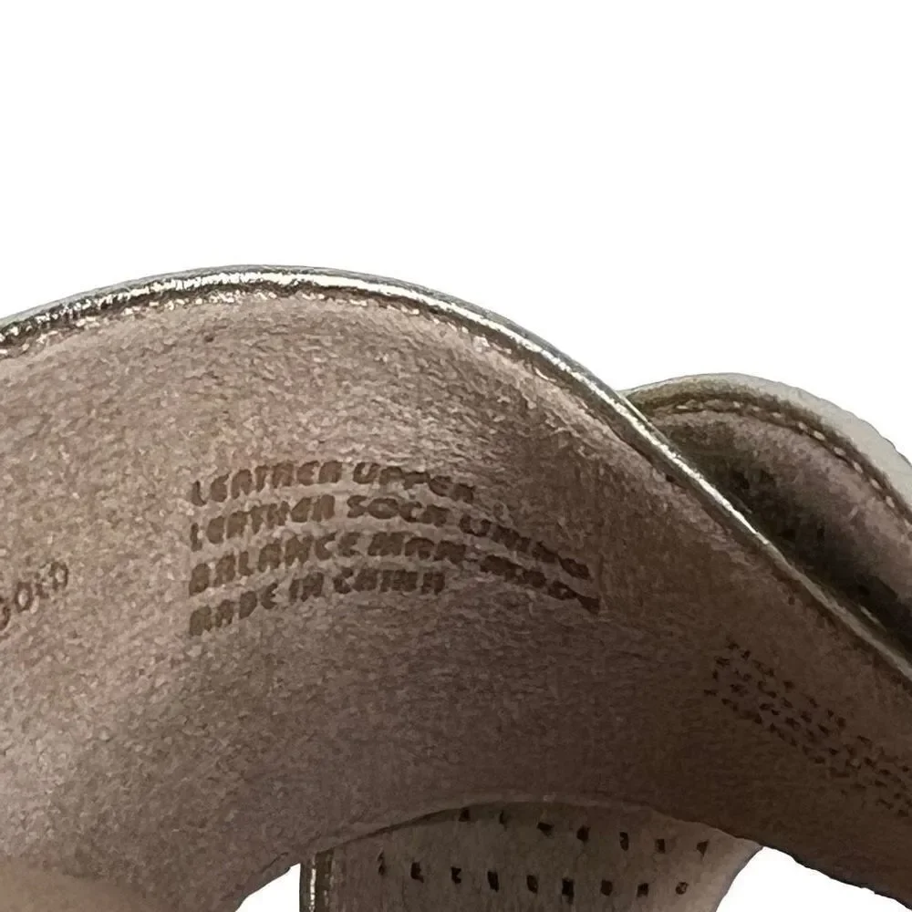 Earth modena marigold gold leather espadrille wedges size 7